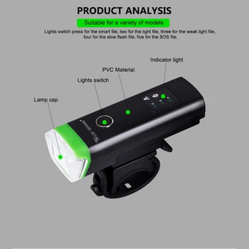 Nový Inteligentní Indukční Kolo Přední Světlo Sada USB Nabíjecí Bike Zadní Světlo LED Světlo na Kole Lampa na Kole Baterku na Kolo