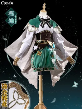 Nový Přírůstek Hot Hra Genshin Dopad Venti Cosplay Kostým Bůh Větru Módní Krásné Uniformy Oblek Plný Set Hraní Rolí Oblečení