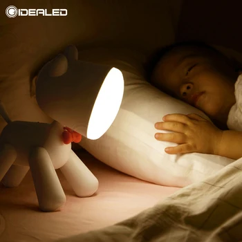 Noční lampa Roztomilé Bavlněné pes Tvar Inteligentní LED noční světlo USB dvousměnný stmívání, Noční Ložnice Obývací Pokoj Dekorace