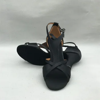 Nízká Pata Latin Taneční Boty Pro ženy, Salsa boty praxe boty, pohodlné boty MS6252BLK vysoký podpatek k dispozici