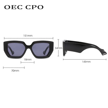 OEC CPO Módní Punk Náměstí sluneční Brýle, Ženy Značky Designer Velké Rám Sluneční Brýle Ženské Odstíny Dámy Brýle UV400 Oculo O942