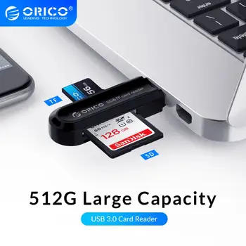 ORICO Card Reader USB 3.0 2 V 1 Micro SD TF Paměťové Karty, Čtečka, Adaptér Pro Počítače PC Notebooku 512GB High Speed Data Transfer