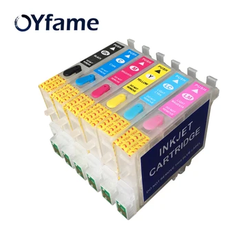 OYfame T0481-T0486 Plnitelné inkoustové náplně S ARC čipem pro Epson Stylus Photo R200 R300 R300M R320 R340 RX500 RX600 RX620