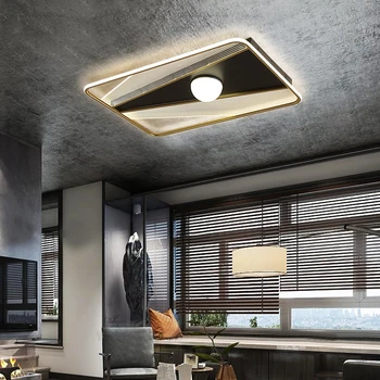 Obdélník Moderní led stropní osvětlení pro Obývací pokoj ložnice Studie kuchyně Severských Domů Kreativní LED Stropní Svítidlo Černé, zlaté
