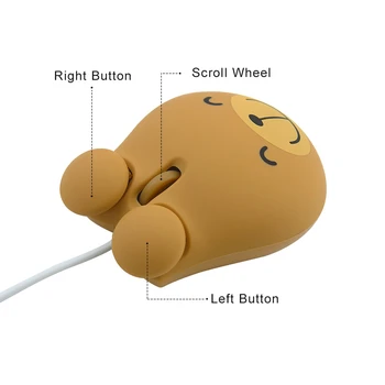 Optické Kabelové Počítačové Myši Roztomilý Kreslený Anime Zvířecí Tvar Myši Malé Mini Přenosný PC Office Mause Pro Notebook Dítě, Dívka, Dárek