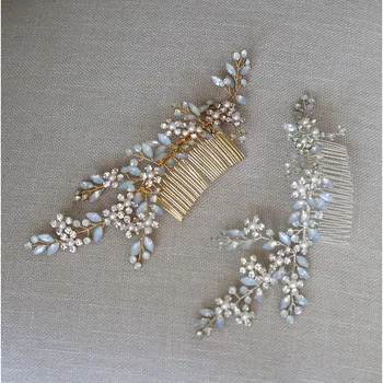 Opál sofistikované drahokamu nevěsta vlasy hřebenem svatební vlasy, šperky čelenka