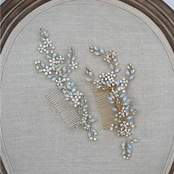 Opál sofistikované drahokamu nevěsta vlasy hřebenem svatební vlasy, šperky čelenka