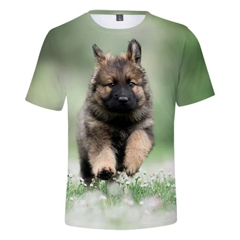 Osobnosti Roztomilý Pes pánské t-shirt 3D Tisk německý Ovčák T-shirt Muži/Ženy Šaty Mladá Letní Móda T košile