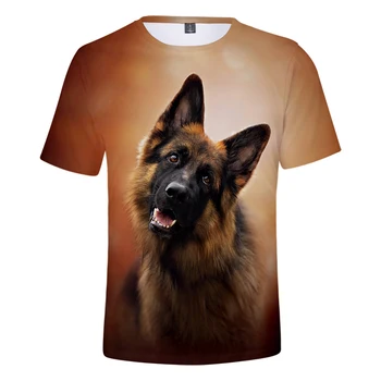 Osobnosti Roztomilý Pes pánské t-shirt 3D Tisk německý Ovčák T-shirt Muži/Ženy Šaty Mladá Letní Móda T košile