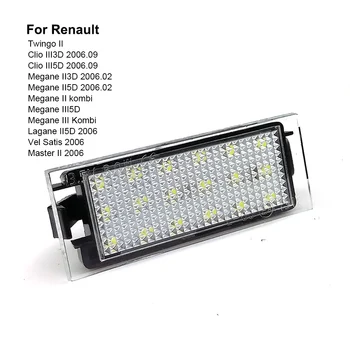 Osvětlení spz Auta, číslo lampy LED Pro Renault Clio II III Twingo II, Megane II, Laguna III, Master, Velsatis 2 Ks Canbus