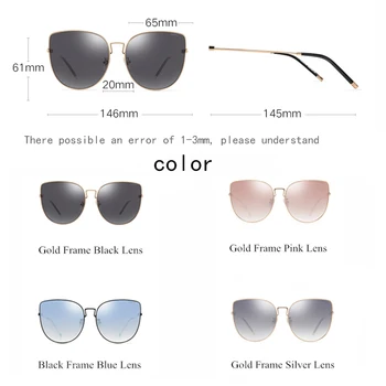 PARZIN Luxusní Ženy, sluneční Brýle Vysoce Kvalitní Velký Rám Sluneční Brýle, UV400 Ochranu Značky Designový Kovový Rám Objektivu Brýle
