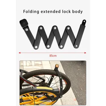 PCycling Zámek na Kolo Slitiny Oceli Skládací Zámek MTB Road Bike Lock Anti-krádeže Zámek, Heslo Zámek Bezpečné Cyklistické Příslušenství