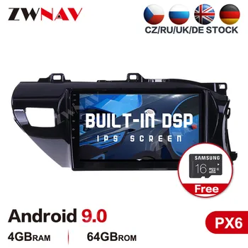 PX6 4G+64G Android 9.0 Auto multimediální Přehrávač Pro Toyota Hilux RHD-2020 auto GPS navigace WI-fi Auto stereo rádio vedoucí jednotky