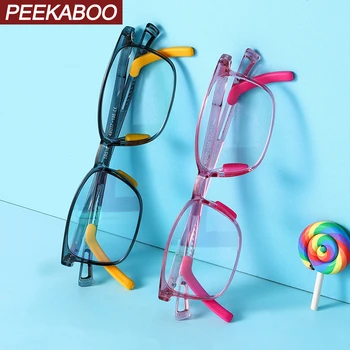 Peekaboo baby modré světlo blokování brýle pro děti, chlapec dívka transparentní tr90 optické rám brýlí pro děti obdélníkový
