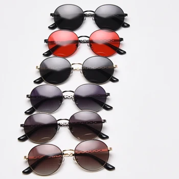 Peekaboo retro polarizované sluneční brýle, ženy, vintage kovový zlatý řetízek kulaté sluneční brýle pro muže, uv400 2021 letní vysoké kvality