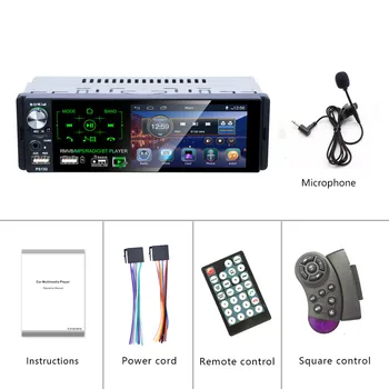 Podofo 1 Din Auto Rádio Audio Stereo RDS Mikrofon 4.1 palcový MP5 Autorádio Video Přehrávač USB MP3 TF ISO In-dash Multimediální Přehrávač