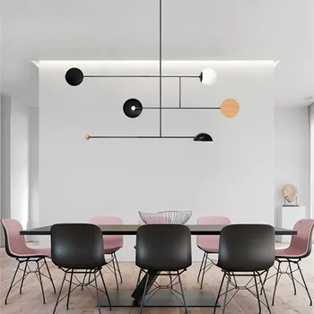 Postmoderní Minimalistický Jídelní Stůl LED Přívěsek Svítilna Kreativní Art Deco Salonu Sál kavárny Zavěšení Svítidel