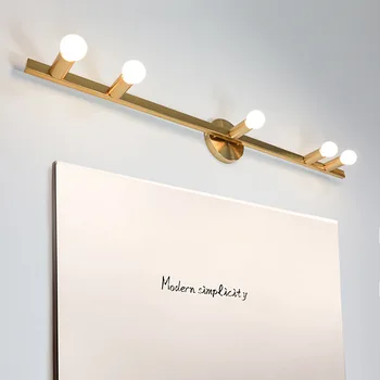 Postmoderní zlaté zrcadlo přední nástěnné svítidlo kreativní Nordic koupelna šatna obývací pokoj ložnice noční led nástěnné svítidlo