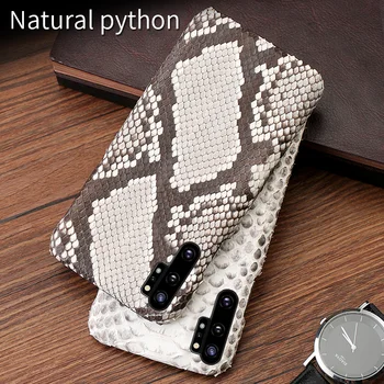 Pravé Python kůže telefon pouzdro Pro samsung note 10 plus poznámka 20 A51 nárazuvzdorný kryt pro Galaxy s20 fe Luxusní kůže capa