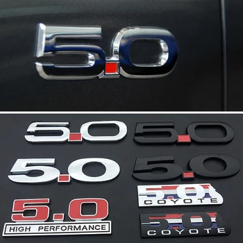 Pro 5.0 Twin Turbo Kovový Nálepka Mříží Znak pro Ford Mustang Shelby Cobra Coyote GT 350 500 Sport F150 Odznak Auto Dekorace