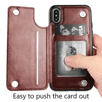 Pro iPhone X 7/8 7/8 Plus Luxusní PU Kožená Peněženka Stand Pouzdro Foto Rámeček Držitele Karty Flip