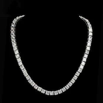 Prohlášení Diamond Tenis Náhrdelník Princess Cut Cz 925 Sterling silver náhrdelník Party Svatební Náhrdelník pro ženy muži Kouzlo šperky