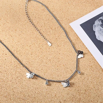 Promotion Factory Prodej Goth Řetězce Duté Motýl náhrdelník Náhrdelník Pro Ženy Tibetské Stříbro, CZ Kameny, Bižuterie Pro Ženy
