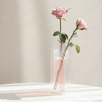 Propagace! Nordic Akrylové Vázy Oslnit Barevné Květinové Vázy, Dekorace Květinové Aranžmá Nádoby, Ozdoby, Malá Váza Domů Dec