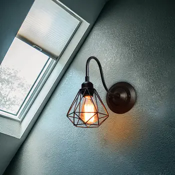 Průmyslový Loft Žehlička Stínidlo Nástěnné Svítidlo Vintage Klec Nástěnná Svítidla Černé Nástěnné Svítidla Svítidla pro Domácí Vnitřní Osvětlení Nástěnné Lampy