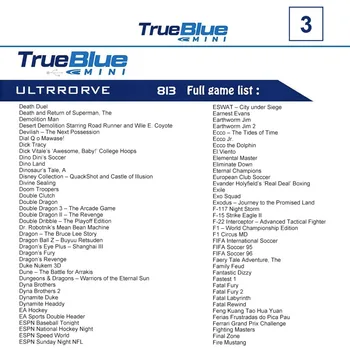 Přenosný 813 Hry True Blue Mini-Ultradrive Pack Hru Stick pro Genesis pro Mega Drive Hra Doplňky Retro Herní Konzole