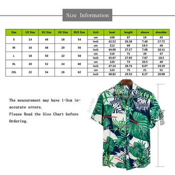 Příležitostné Pánské Plážové Havajské Košile Bavlněné Pánské Květinové Tištěné Havajské Volné Plážové oblečení Krátký Rukáv Tlačítka Ležérní Tričko květiny