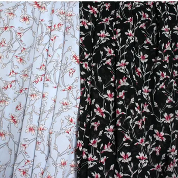 Půl metru jaro léto nový design, módní květinové tisk šifon tkaniny pro košile, šaty, opalovací krém, tričko lady oděv T905
