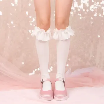 Původní lolita velké krajky bavlněné ponožky jen krásné a krásné kreslené nohy punčochy punčochy lolita ponožky