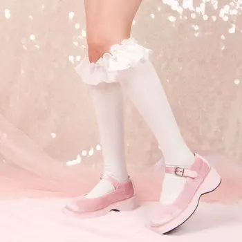 Původní lolita velké krajky bavlněné ponožky jen krásné a krásné kreslené nohy punčochy punčochy lolita ponožky