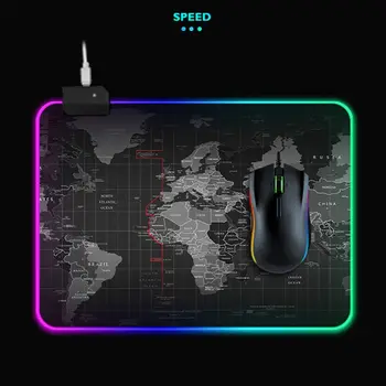 RGB Velké Herní Podložka Mapa Světa Počítačový Stůl Podložka pod myš Gamer Velký Led Mouse Mat