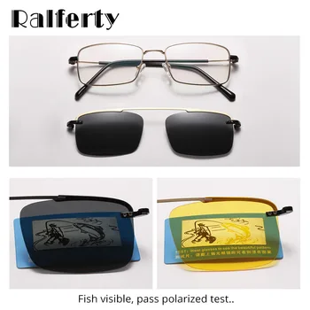 Ralferty 2019 Retro Čtverečních Polarizované Sluneční Brýle, Ženy Muži Kovové Brýle Magnet, Klip Na Brýle Na Předpis, Brýle D060
