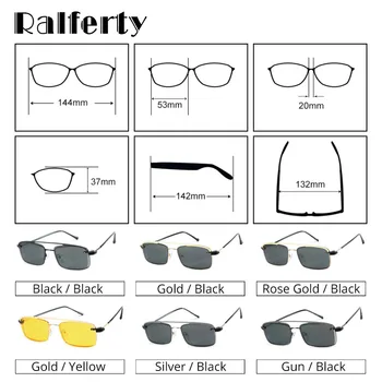 Ralferty 2019 Retro Čtverečních Polarizované Sluneční Brýle, Ženy Muži Kovové Brýle Magnet, Klip Na Brýle Na Předpis, Brýle D060