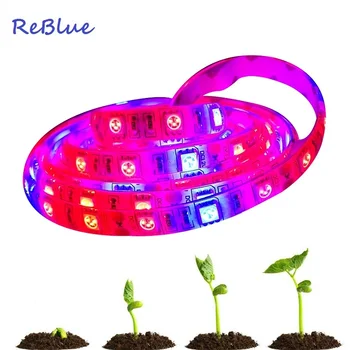 ReBlue Rostlin, lampy Led Žárovky Sazenice Grow Světla rostlina, světlo 660nm 450nm SMD 5050 Rostou strip 12V osvětlení pro skleníky hydro