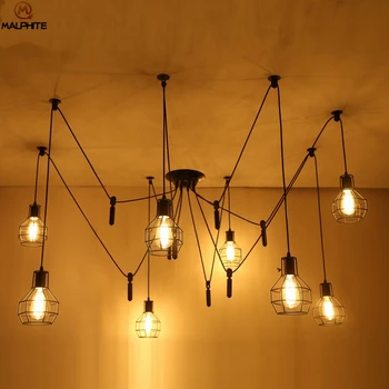 Retro Průmyslové spider Lustr osvětlení Loft Vintage průmyslové lampadari světlo luminaria Edison Žárovek dekorativní svítidla