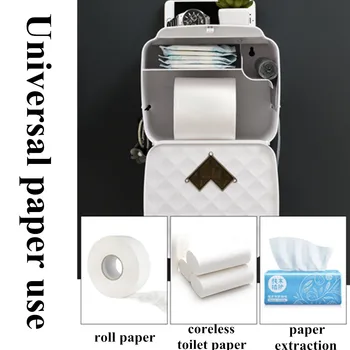 Role Toaletního Papíru, Držák Papíru, Držák Ručníku Zdi Připojené Toaleta Roll Papír, Stojan Pouzdro Pro Toaletního Papíru Koupelnové Doplňky
