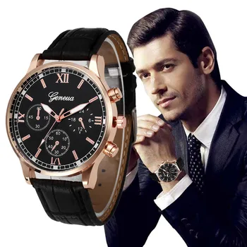 Rolexable Náramkové hodinky zegarek meski Retro Design Kožené Kapela Slitina Analogové Quartz Náramkové Hodinky reloj hombre часы мужские A80