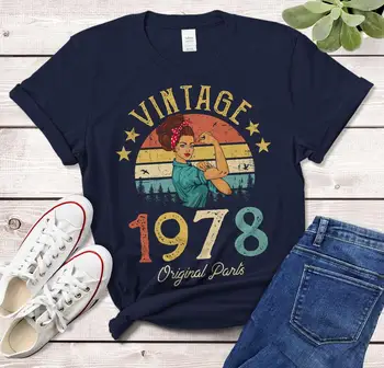 Ročník 1978 T-Shirt Vyrobeny v 43th narozeniny letech Módní Dopis Ležérní Krátký Rukáv Top Tričko Bavlna O Krk Lady Tričko harajuku