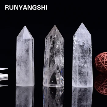 Runyangshi 1ks Přírodní Clear Quartz Hůlka Bod Léčení crystal Kameny pro Akvarijní Řemesla Dělat Ozdoby Domova 10x3cm