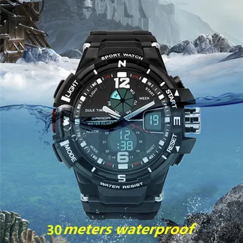 SANDA top značky luxusní sportovní hodinky módní vojenské hodinky mužské Hodiny Muž vodotěsné LED digitální hodinky Relogio Masculino