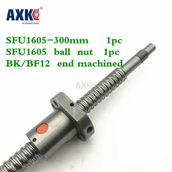 SFU1605 300mm kuličkové šrouby Válcované C7 vodicího šroubu SFU1605 L 300mm s jedním 1605 příruby jeden míč matice BK/BF12 obráběné na CNC díly