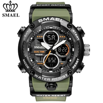 SMAEL Sport Watch Muži Vodotěsné náramkové Hodinky Alarm 8023 Pánské Digitální Hodiny Vojenské Armády Quartz Hodinky Mužské Relogio Masculino