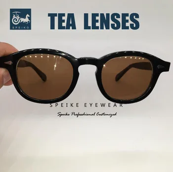 SPEIKE Vlastní vintage čaj sluneční brýle Johnny Depp Lemtosh stylu retro hnědé porlarized káva může být krátkozrakost brýle