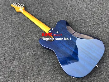 SRDCE modrá elektrická kytara, tygří vzor javor dýha, korejské most, pickup, z nerezové oceli charakteru, Kanadský javor krk