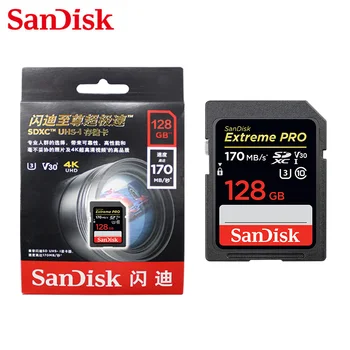 SanDisk Extreme Pro Paměťová Karta SDHC/SDXC SD Kartu 32GB 64GB 128GB 256GB C10 U3 V30 UHS-I cartao de memoria Flash Karty pro Fotoaparát