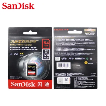 SanDisk Extreme Pro Paměťová Karta SDHC/SDXC SD Kartu 32GB 64GB 128GB 256GB C10 U3 V30 UHS-I cartao de memoria Flash Karty pro Fotoaparát